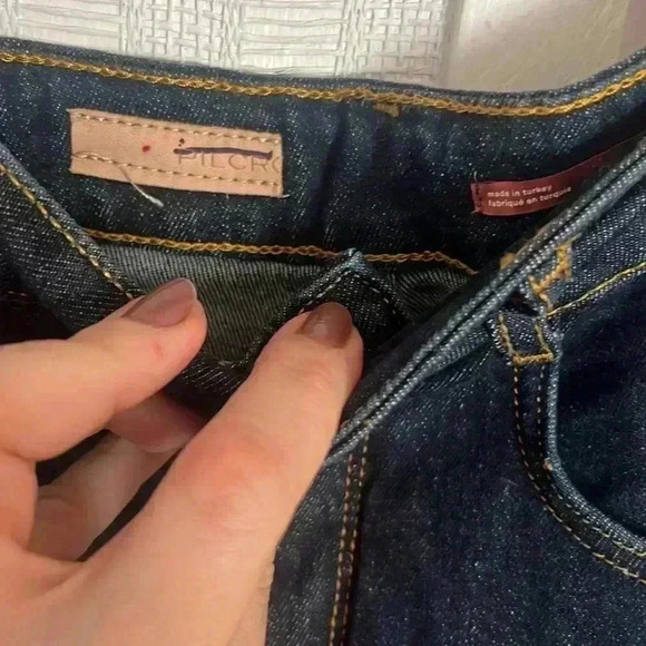 NWT x Anthropologie Pilcro The Split Straight Jeans in Denim Dark sz 27 - Picture 7 of 9